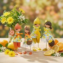 Artikel Kleine Früchtchen, Sommerdeko, Figuren Zitronen Orangen H17/18cm 4St