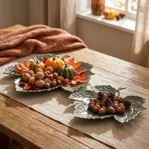 Artikel Metall Deko Herbstblätter Dekoschale Ø33/40cm 2er-Set