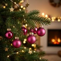 Artikel Mini Glaskugeln Weihnachten Baumkugeln Pink Ø2,5cm 22 St