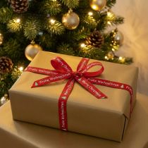 Artikel Geschenkband Frohe Weihnachten Rot Weiß B10mm L20m