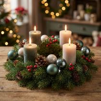 Artikel Weihnachtskugeln Glas Baumkugeln Grün Grau 4cm 24 St