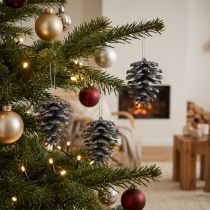 Artikel Christbaumschmuck Deko Zapfen Glitter Anthrazit H7cm 6St
