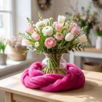 Artikel Wolllunte Weiche Filzwolle für dekorative Gestaltungen und saisonale Arrangements 2m Pink