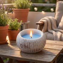 Artikel Citronella Kerze Blau Keramikschale Vintage Balkon H8cm