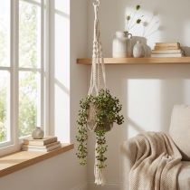 Artikel Makramee Blumenampel Für Topf Ø18–19cm Creme H85cm