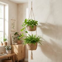Artikel Blumenampel Seegras Körbe zum Hängen am Seil H130cm