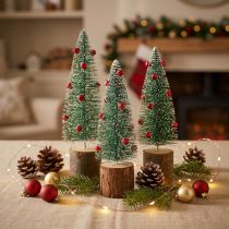 Artikel Tannenbaum Grün beschneit Ø6cm H20cm 4St