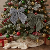 Artikel Dekoschleife zum Aufhängen Weihnachtsschleife Samt gerippt 24cm 2St