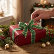 Artikel Dekoband Schottisch Weihnachtsband Grün Gold 25mm 20m