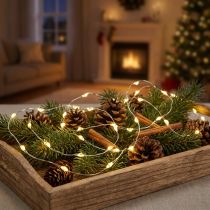 Artikel Lichterkette LED-Lichterdraht mit Batterien warm weiß 100er 1.59m