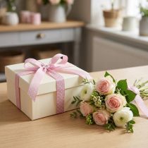 Artikel Geschenkband Rosa Dekoband mit Punkten 15mm 20m