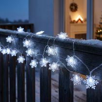 Artikel LED Girlande Schneeflocken Außen Kaltweiß 24 LED 460cm