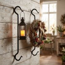 Artikel Deko Haken aus Metall in Schwarz Metallhaken L40cm 2St