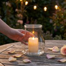 Artikel Windlicht Glas Laterne für romantisches Ambiente im Garten oder auf der Terrasse 18cm