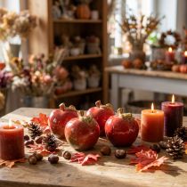 Artikel Deko Keramik Äpfel Tischdeko Herbst Rot Grün H7,5cm 4 St