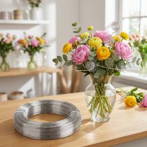 Artikel Aludraht 1,5mm 1kg Silber - Biegsamer Basteldraht, Floristendraht, Schmuckdraht, Bonsaidraht, DIY Deko
