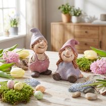 Artikel Wichtel Frühling Junge Mädchen Paar Lila Rosa H10/14cm 2 St