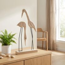 Artikel Aufsteller Holz Figur Kranich Paar Natur 27,5×13cm 2 St