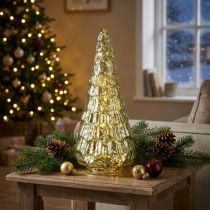 Artikel Weihnachtsbaum mit LED Beleuchtung Vintage Grün Gold 38cm