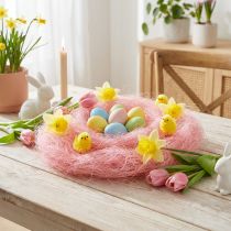 Artikel Sisalgras zum Basteln, Bastelmaterial Naturmaterial Rosa 300g