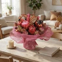 Artikel Trockenblumen Mix Pink Proteen Artischocke Mohn Naturdeko 38cm 580g
