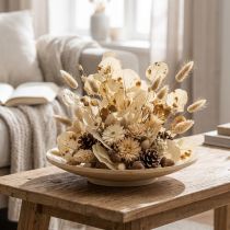 Artikel Getrocknete Blätter Deko Moneta Trockenfloristik Creme 100g