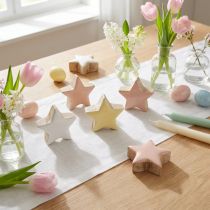 Artikel Streudeko Sterne Holzsterne Rosa Weiß Gelb Ø3cm 9 St