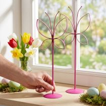 Artikel Schmetterling Metall Deko Frühling Fuchsia Gold H35cm 2 St