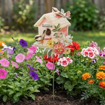 Artikel Gartenstecker Metall Vögel, Pflanzenstecker Vogelhaus Deko 76,5cm