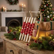 Artikel Deko Schlitten Holz Weihnachtsschlitten L42×B17×H12cm