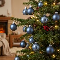 Artikel Weihnachtskugeln Glas Blau Glaskugel Matt/Glänzend Ø4cm 60St