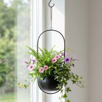 Artikel Blumenampel Metall Hängeampel Blumen Zink Schwarz Ø15cm