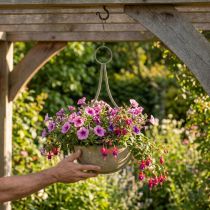 Artikel Blumenampel, Hängeampel, Metall-Deko Garten Ø16cm H38cm