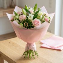 Artikel Transmatt Folie Rosa nassfest Floristikfolie 57cm Zuschnitt für Blumensträuße 20St
