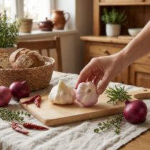 Artikel Künstliches Gemüse Deko Knoblauch Rosa, Weiß Ø6,5cm 2 St
