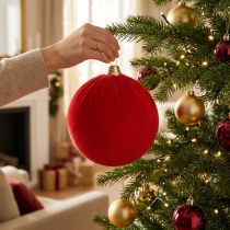 Artikel Weihnachtskugel Samtoptik Rot Große Christbaumkugel 20cm 3St