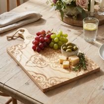Artikel Deko Schneidebrett rechteckig Mangoholz Tablett 33×29cm