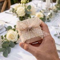 Artikel Geschenkband Punkte für stilvolle Hochzeitsdeko und kreative Verpackung 1,5cm 20m