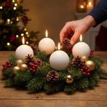 Artikel Weiße Kugelkerzen, Hochwertige Tischdeko, Stimmungsvolle Beleuchtung für Hochzeit, Advent, Ø60mm, 16er Set
