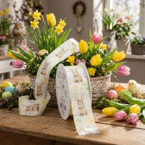 Artikel Geschenkband Ostermotiv Häschen für festliche Verpackungen 15m