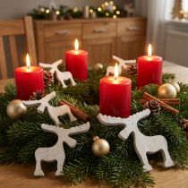 Artikel Streudeko Holzelch, Tischdeko, Advent Weißgewaschen 30 St