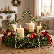 Artikel Drahtstern Wellenring Sterne für Weihnachtskranz 20cm 10 St