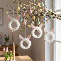 Artikel Osterdeko Dekoring Hasenohren Türdeko Weiß Ø13cm 4St