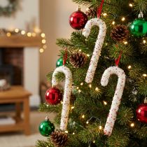 Artikel Zuckerstangen Deko Weihnachten Hängend Weiß Bunt 20cm 6er Set
