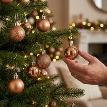Artikel Mini Christbaumkugeln Bronze Bruchfest Ø3cm H3,5cm 14St