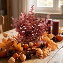 Artikel Herbstdeko Eukalyptuszweig Rot Künstlicher Eukalyptus 36cm