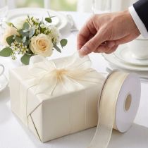 Artikel Chiffonband Organzaband Dekoband Organza Creme 25mm 20m