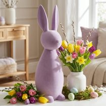 Artikel Deko Hase Deko-Osterhase Beflockt Flieder Lila H69cm