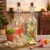 Artikel Deko-Flasche LED Flamingo 37,5cm Warmweiß 2St