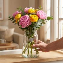 Artikel Blumenvase Glas klar Vase für Deko im Glas H20cm